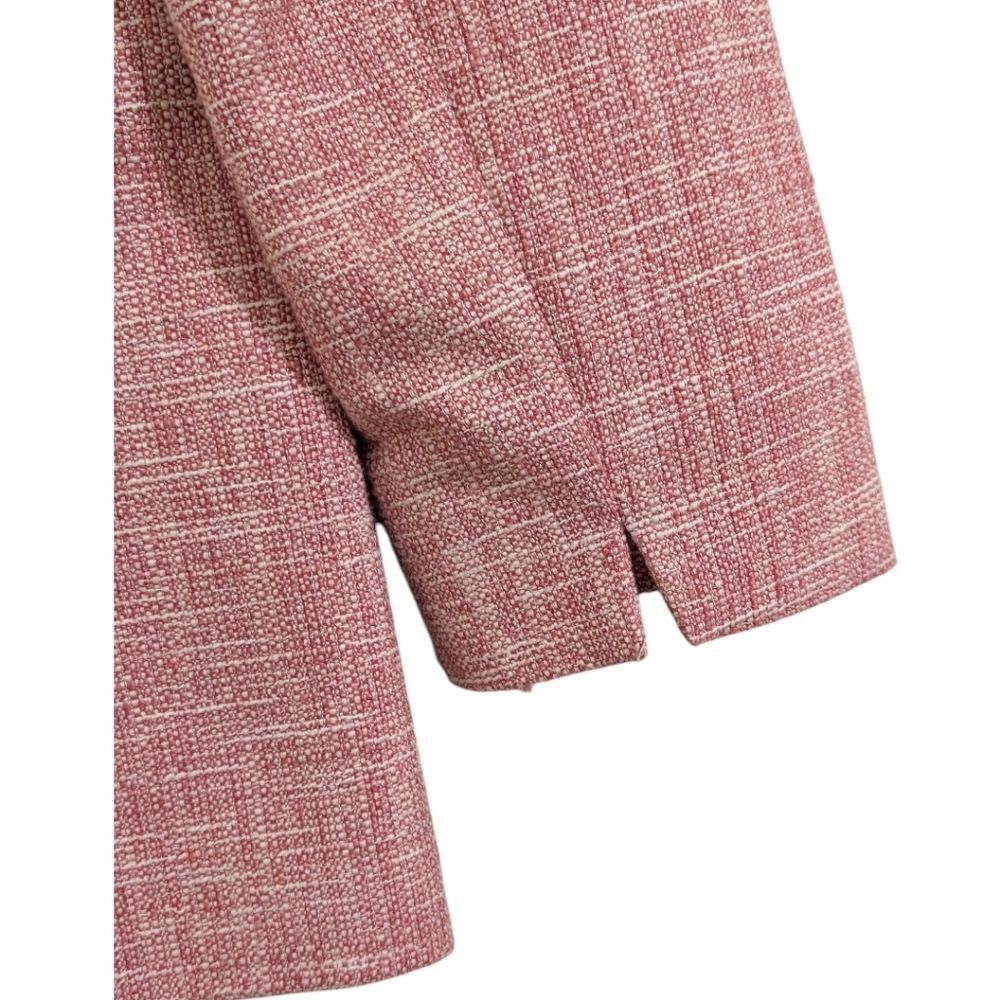 Lauren Ralph Lauren Pink Tweed Textured Shrunken Blazer 3/4 Sleeves - Size 8 - Picture 7 of 10